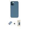 MARSİLYAN™- iPhone 12 Pro Kılıf Zirve Modern Özel Seri - Siyah 6D Mat Seramik Hayalet Nano Ekran Koruyucu + Metal Kamera Lens Koruma Cam - KUYL