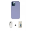 MARSİLYAN™- iPhone 12 Pro Kılıf Zirve Modern Özel Seri - Siyah 6D Mat Seramik Hayalet Nano Ekran Koruyucu + Shine Kamera Lens - GS