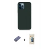 MARSİLYAN™- iPhone 12 Pro Kılıf Zirve Modern Özel Seri - Siyah 6D Mat Seramik Hayalet Nano Ekran Koruyucu + Metal Kamera Lens Koruma Cam - GD