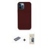 MARSİLYAN™- iPhone 12 Pro Kılıf Zirve Modern Özel Seri - Siyah 6D Mat Seramik Hayalet Nano Ekran Koruyucu + Renkli Kamera Lens Koruma Cam - SI