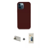 MARSİLYAN™- iPhone 12 Pro Kılıf Zirve Modern Özel Seri - Siyah 6D Mat Seramik Hayalet Nano Ekran Koruyucu + Rainbow Kamera Lens Koruma Cam - GD
