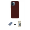 MARSİLYAN™- iPhone 12 Pro Kılıf Zirve Modern Özel Seri - Siyah 6D Mat Seramik Hayalet Nano Ekran Koruyucu + Metal Kamera Lens Koruma Cam - AKYL