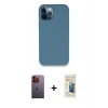 MARSİLYAN™- iPhone 12 Pro Kılıf Zirve Modern Özel Seri - Siyah 6D Mat Seramik Hayalet Nano Ekran Koruyucu + Neon Fosforlu Kamera Lens - TU