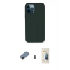 MARSİLYAN™- iPhone 12 Pro Kılıf Zirve Modern Özel Seri - Siyah 6D Mat Seramik Hayalet Nano Ekran Koruyucu + Shine Kamera Lens Koruma Cam - SH