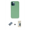 MARSİLYAN™- iPhone 12 Pro Kılıf Zirve Modern Özel Seri - Siyah 6D Mat Seramik Hayalet Nano Ekran Koruyucu + Metal Kamera Lens Koruma Cam - GS