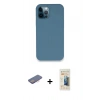 MARSİLYAN™- iPhone 12 Pro Kılıf Zirve Modern Özel Seri - Siyah 6D Mat Seramik Hayalet Nano Ekran Koruyucu + Renkli Kamera Lens Koruma Cam - PE