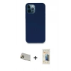 MARSİLYAN™- iPhone 12 Pro Kılıf Zirve Modern Özel Seri - Siyah 6D Mat Seramik Hayalet Nano Ekran Koruyucu + Rainbow Kamera Lens Koruma Cam - GD