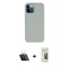 MARSİLYAN™- iPhone 12 Pro Kılıf Zirve Modern Özel Seri - Siyah 6D Mat Seramik Hayalet Nano Ekran Koruyucu + Şeffaf Kamera Lens Koruma Cam