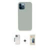 MARSİLYAN™- iPhone 12 Pro Kılıf Zirve Modern Özel Seri - Siyah 6D Mat Seramik Hayalet Nano Ekran Koruyucu + Shine Kamera Lens - MI