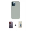 MARSİLYAN™- iPhone 12 Pro Kılıf Zirve Modern Özel Seri - Siyah 6D Mat Seramik Hayalet Nano Ekran Koruyucu + Neon Fosforlu Kamera Lens - TU