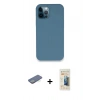 MARSİLYAN™- iPhone 12 Pro Kılıf Zirve Modern Özel Seri - Siyah 6D Mat Seramik Hayalet Nano Ekran Koruyucu + Yeşil Renkli Kamera Lens Koruma Cam