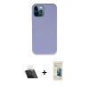 MARSİLYAN™- iPhone 12 Pro Kılıf Zirve Modern Özel Seri - Siyah 6D Mat Seramik Hayalet Nano Ekran Koruyucu + Şeffaf Kamera Lens Koruma Cam