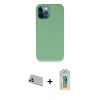 MARSİLYAN™- iPhone 12 Pro Kılıf Zirve Modern Özel Seri - Siyah Polymer Nano Ekran Koruyucu + Rainbow Kamera Lens Koruma Cam - GD