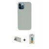 MARSİLYAN™- iPhone 12 Pro Kılıf Zirve Modern Özel Seri - Siyah Polymer Nano Ekran Koruyucu + Rainbow Kamera Lens Koruma Cam - GD