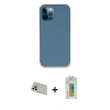 MARSİLYAN™- iPhone 12 Pro Kılıf Zirve Modern Özel Seri - Siyah Polymer Nano Ekran Koruyucu + Rainbow Kamera Lens Koruma Cam - GD