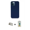 MARSİLYAN™- iPhone 12 Pro Kılıf Zirve Modern Özel Seri - Siyah Polymer Nano Ekran Koruyucu + Rainbow Kamera Lens Koruma Cam - GD