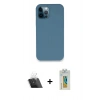 MARSİLYAN™- iPhone 12 Pro Kılıf Zirve Modern Özel Seri - Siyah Polymer Nano Ekran Koruyucu + Kamera Lens Koruma Cam - SF