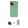 MARSİLYAN™- iPhone 12 Pro Kılıf Zirve Modern Özel Seri - Siyah Polymer Nano Ekran Koruyucu + Kamera Lens Koruma Cam - SF