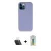 MARSİLYAN™- iPhone 12 Pro Kılıf Zirve Modern Özel Seri - Siyah Polymer Nano Ekran Koruyucu + Kamera Lens Koruma Cam - SF