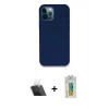 MARSİLYAN™- iPhone 12 Pro Kılıf Zirve Modern Özel Seri - Siyah Polymer Nano Ekran Koruyucu + Kamera Lens Koruma Cam - SF