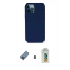 MARSİLYAN™- iPhone 12 Pro Kılıf Zirve Modern Özel Seri - Siyah Polymer Nano Ekran Koruyucu + Metal Kamera Lens Koruma Cam - MI
