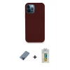 MARSİLYAN™- iPhone 12 Pro Kılıf Zirve Modern Özel Seri - Siyah Polymer Nano Ekran Koruyucu + Metal Kamera Lens Koruma Cam - MI