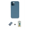MARSİLYAN™- iPhone 12 Pro Kılıf Zirve Modern Özel Seri - Siyah Polymer Nano Ekran Koruyucu + Metal Kamera Lens Koruma Cam - MI