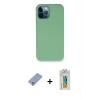 MARSİLYAN™- iPhone 12 Pro Kılıf Zirve Modern Özel Seri - Siyah Polymer Nano Ekran Koruyucu + Metal Kamera Lens Koruma Cam - KUYL
