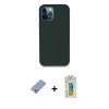 MARSİLYAN™- iPhone 12 Pro Kılıf Zirve Modern Özel Seri - Siyah Polymer Nano Ekran Koruyucu + Metal Kamera Lens Koruma Cam - KUYL