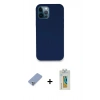 MARSİLYAN™- iPhone 12 Pro Kılıf Zirve Modern Özel Seri - Siyah Polymer Nano Ekran Koruyucu + Metal Kamera Lens Koruma Cam - KUYL