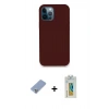 MARSİLYAN™- iPhone 12 Pro Kılıf Zirve Modern Özel Seri - Siyah Polymer Nano Ekran Koruyucu + Metal Kamera Lens Koruma Cam - KUYL