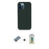 MARSİLYAN™- iPhone 12 Pro Kılıf Zirve Modern Özel Seri - Siyah Polymer Nano Ekran Koruyucu + Metal Kamera Lens Koruma Cam - MR