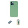 MARSİLYAN™- iPhone 12 Pro Kılıf Zirve Modern Özel Seri - Siyah Polymer Nano Ekran Koruyucu + Metal Kamera Lens Koruma Cam - MR