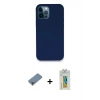 MARSİLYAN™- iPhone 12 Pro Kılıf Zirve Modern Özel Seri - Siyah Polymer Nano Ekran Koruyucu + Metal Kamera Lens Koruma Cam - MR
