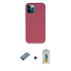 MARSİLYAN™- iPhone 12 Pro Kılıf Zirve Modern Özel Seri - Siyah Polymer Nano Ekran Koruyucu + Metal Kamera Lens Koruma Cam - MR