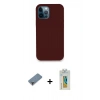 MARSİLYAN™- iPhone 12 Pro Kılıf Zirve Modern Özel Seri - Siyah Polymer Nano Ekran Koruyucu + Metal Kamera Lens Koruma Cam - MR