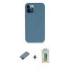 MARSİLYAN™- iPhone 12 Pro Kılıf Zirve Modern Özel Seri - Siyah Polymer Nano Ekran Koruyucu + Metal Kamera Lens Koruma Cam - MR