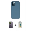MARSİLYAN™- iPhone 12 Pro Kılıf Zirve Modern Özel Seri - Siyah Polymer Nano Ekran Koruyucu + Neon Fosforlu Kamera Lens - YL