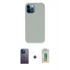 MARSİLYAN™- iPhone 12 Pro Kılıf Zirve Modern Özel Seri - Siyah Polymer Nano Ekran Koruyucu + Neon Fosforlu Kamera Lens - MI
