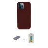 MARSİLYAN™- iPhone 12 Pro Kılıf Zirve Modern Özel Seri - Siyah Polymer Nano Ekran Koruyucu + Renkli Kamera Lens Koruma Cam - PE