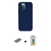 MARSİLYAN™- iPhone 12 Pro Kılıf Zirve Modern Özel Seri - Siyah Polymer Nano Ekran Koruyucu + Renkli Kamera Lens Koruma Cam - PE