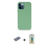 MARSİLYAN™- iPhone 12 Pro Kılıf Zirve Modern Özel Seri - Siyah Polymer Nano Ekran Koruyucu + Renkli Kamera Lens Koruma Cam - PE