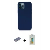 MARSİLYAN™- iPhone 12 Pro Kılıf Zirve Modern Özel Seri - Siyah Polymer Nano Ekran Koruyucu + Renkli Kamera Lens Koruma Cam - MI