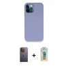 MARSİLYAN™- iPhone 12 Pro Kılıf Zirve Modern Özel Seri - Siyah Polymer Nano Ekran Koruyucu + Neon Fosforlu Kamera Lens - SI