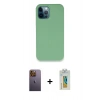 MARSİLYAN™- iPhone 12 Pro Kılıf Zirve Modern Özel Seri - Siyah Polymer Nano Ekran Koruyucu + Neon Fosforlu Kamera Lens - SI