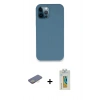 MARSİLYAN™- iPhone 12 Pro Kılıf Zirve Modern Özel Seri - Siyah Polymer Nano Ekran Koruyucu + Renkli Kamera Lens Koruma Cam - SI
