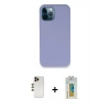 MARSİLYAN™- iPhone 12 Pro Kılıf Zirve Modern Özel Seri - Siyah Polymer Nano Ekran Koruyucu + Shine Kamera Lens - GD