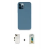 MARSİLYAN™- iPhone 12 Pro Kılıf Zirve Modern Özel Seri - Siyah Polymer Nano Ekran Koruyucu + Shine Kamera Lens - GD