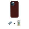 MARSİLYAN™- iPhone 12 Pro Kılıf Zirve Modern Özel Seri - Siyah Polymer Nano Ekran Koruyucu + Shine Kamera Lens Koruma Cam - GI