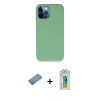 MARSİLYAN™- iPhone 12 Pro Kılıf Zirve Modern Özel Seri - Siyah Polymer Nano Ekran Koruyucu + Shine Kamera Lens Koruma Cam - GS
